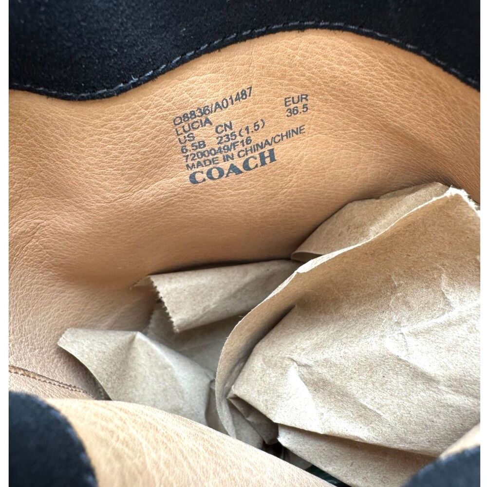 Coach Lucia Black 100% Suede Leather Over The Knee 1.75” Heel Tall Boots SZ 6.5 - Picture 6 of 16